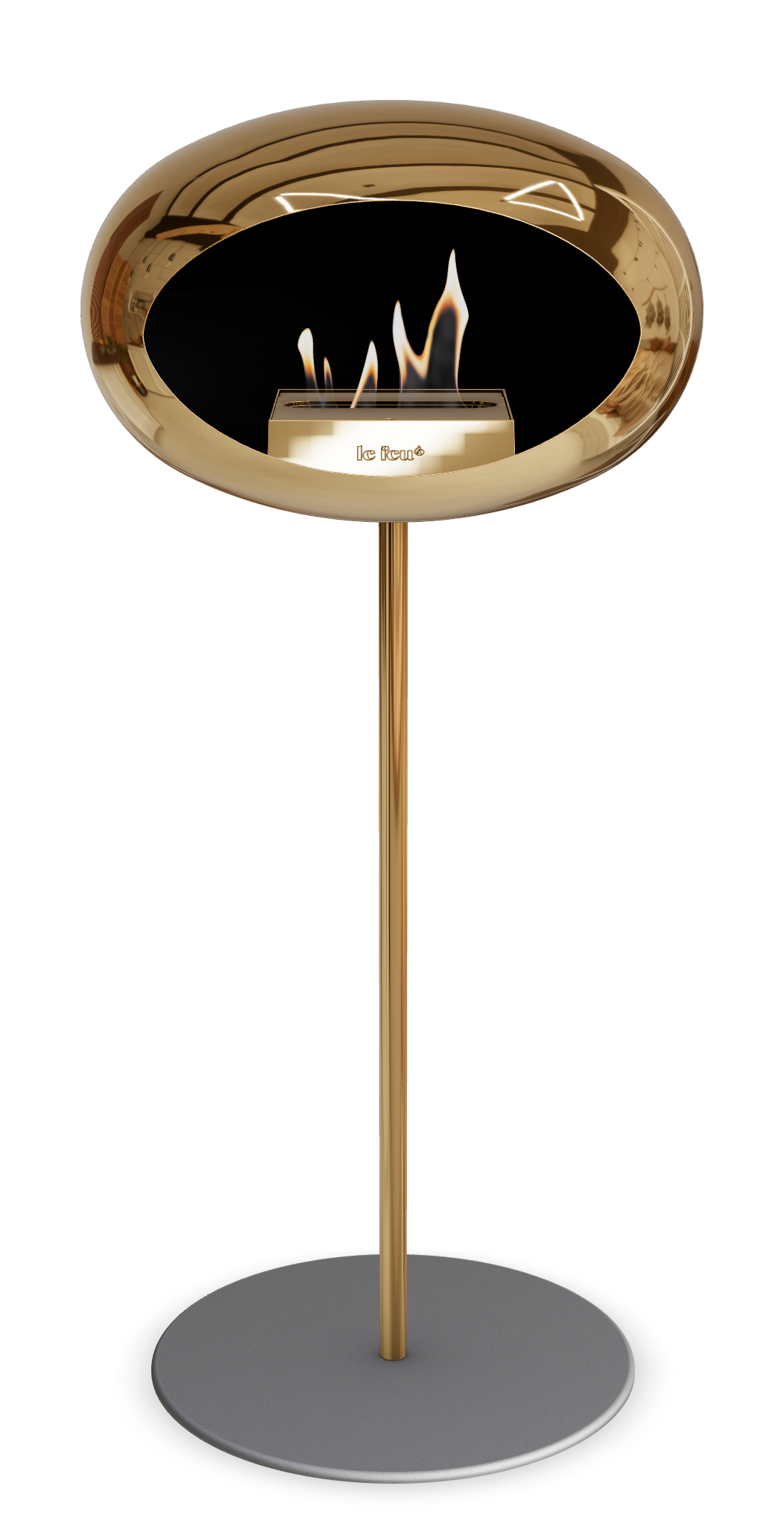 Le Feu GROUND STEEL HIGH Chrom Roségold Ø 25 mm – Rohr Roségold, Brenner Roségold, Bodenplatte Nickel