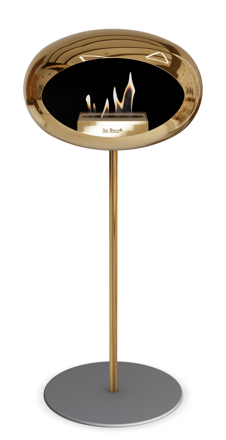 Le Feu GROUND STEEL HIGH Chrom Roségold Ø 25 mm – Rohr Roségold, Brenner Roségold, Bodenplatte Nickel