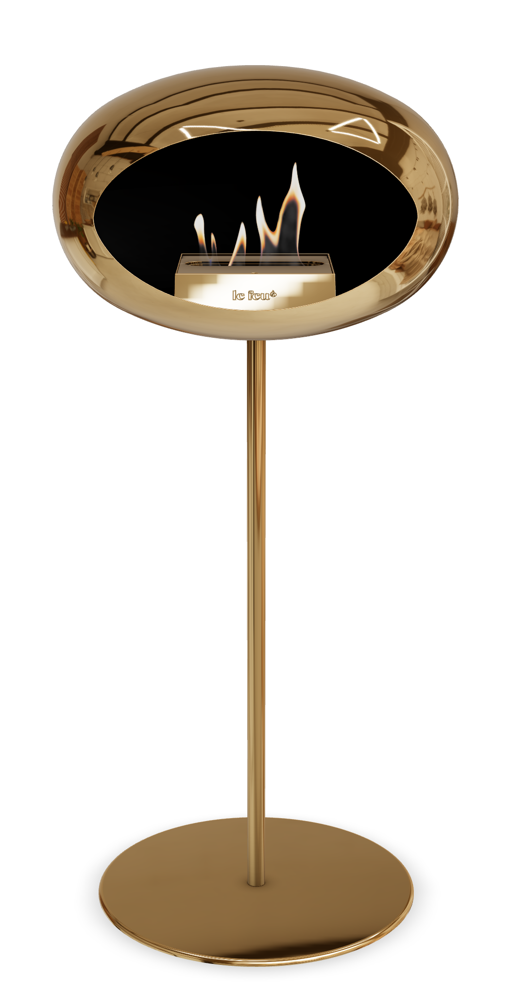 Le Feu GROUND STEEL HIGH Chrom Roségold Ø 25 mm – Rohr Roségold, Brenner Roségold, Bodenplatte Roségold