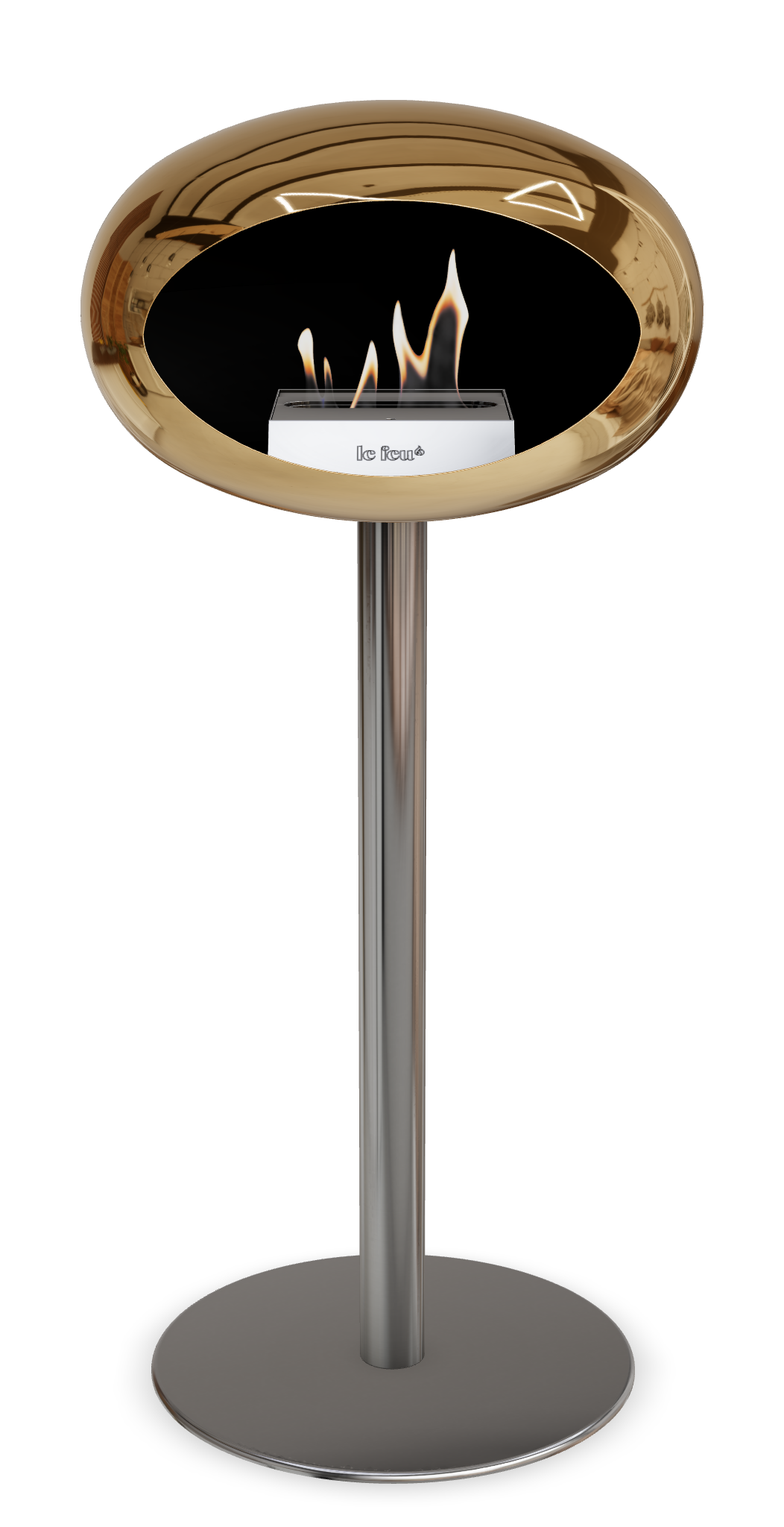 Le Feu GROUND STEEL HIGH Chrom Roségold Ø 60 mm – Rohr Edelstahl, Brenner Edelstahl, Bodenplatte Edelstahl
