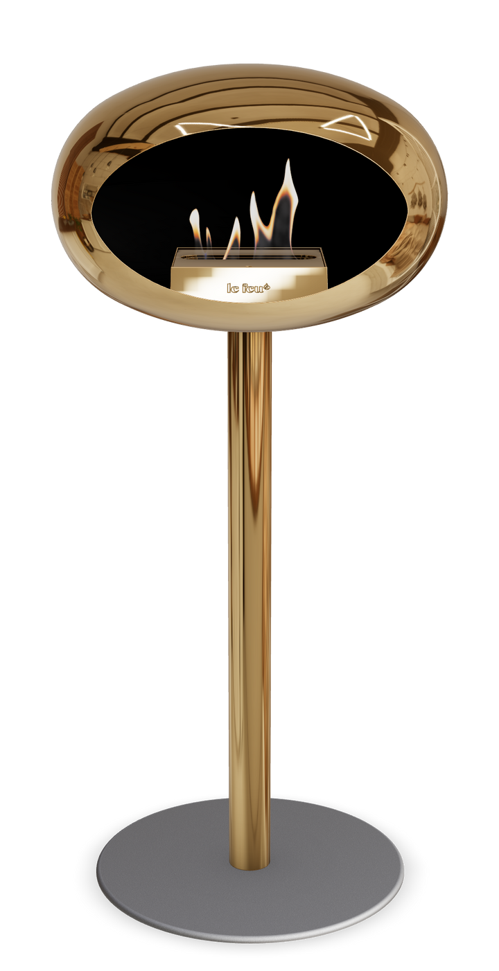 Le Feu GROUND STEEL HIGH Chrom Roségold Ø 60 mm – Rohr Roségold, Brenner Roségold, Bodenplatte Nickel
