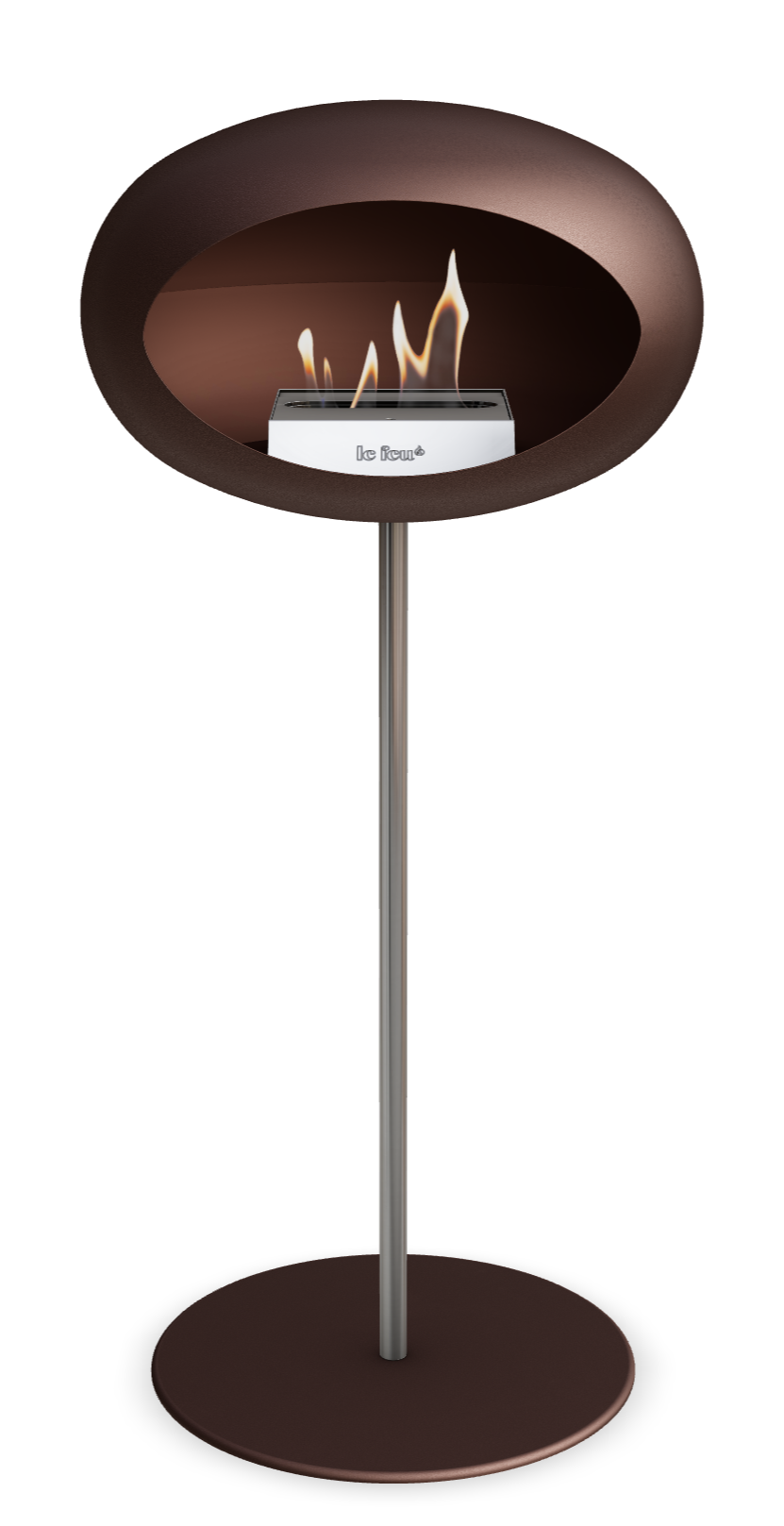 Le Feu GROUND STEEL HIGH Mokka Ø 25 mm – Rohr Edelstahl, Brenner Edelstahl, Bodenplatte Mokka