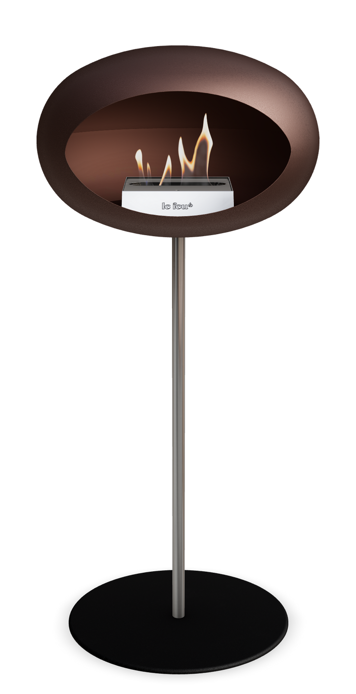 Le Feu GROUND STEEL HIGH Mokka Ø 25 mm – Rohr Edelstahl, Brenner Edelstahl, Bodenplatte Schwarz