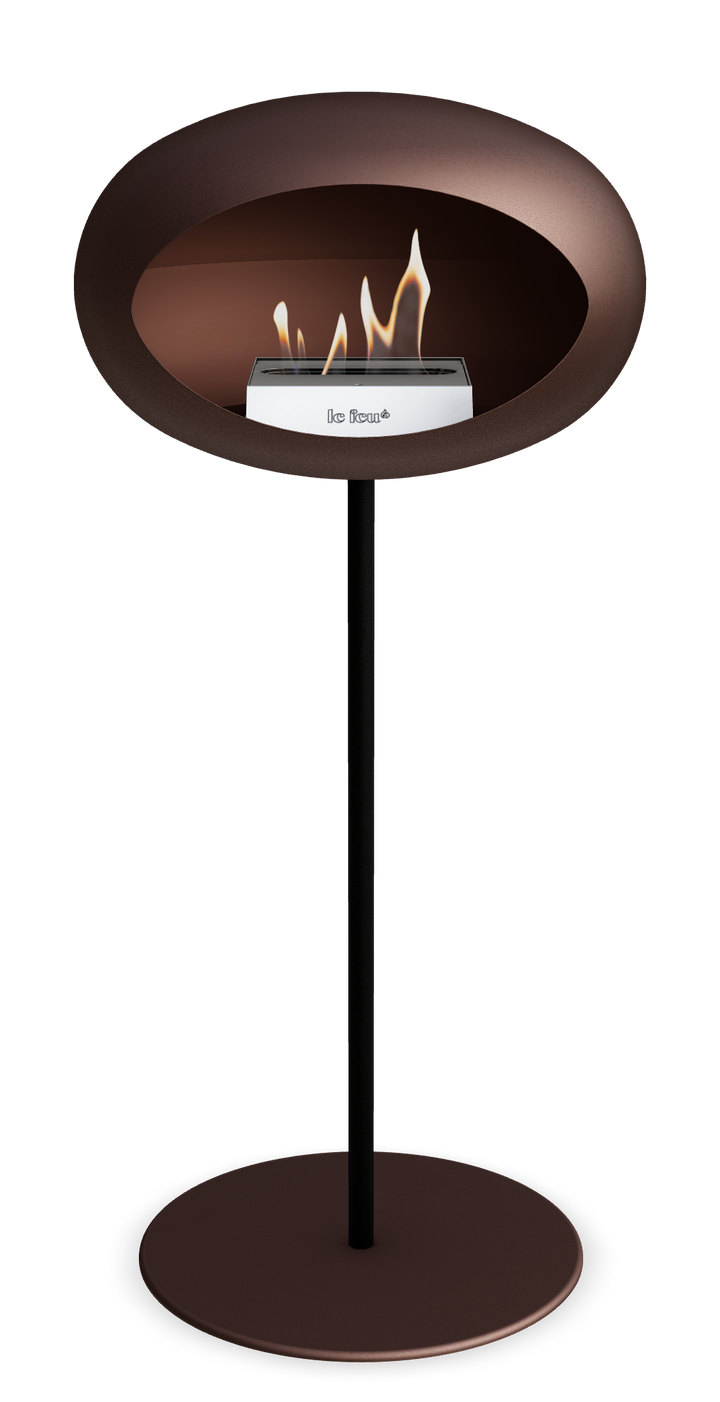 Le Feu GROUND STEEL HIGH Mokka Ø 25 mm – Rohr Schwarz, Brenner Edelstahl, Bodenplatte Mokka