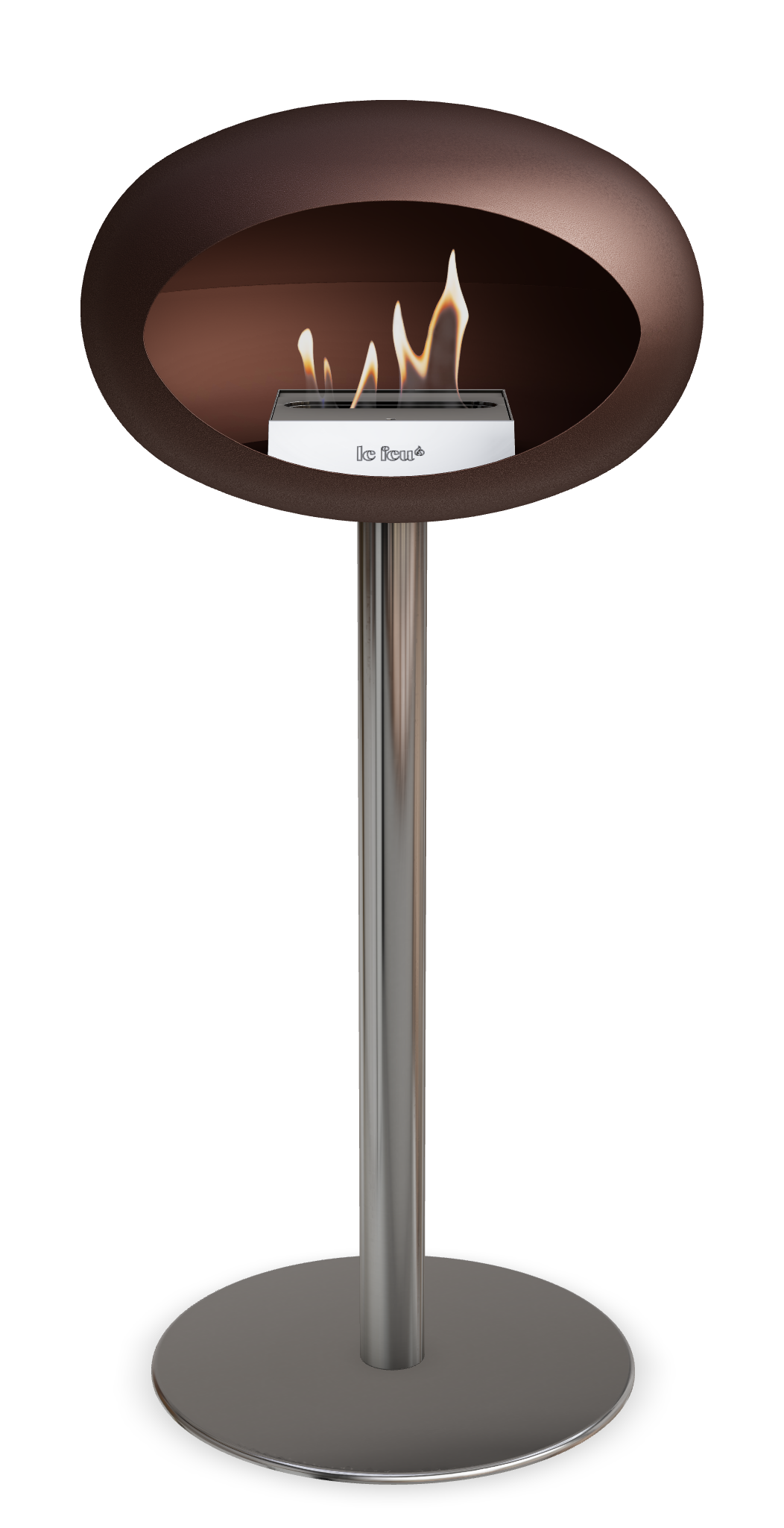 Le Feu GROUND STEEL HIGH Mokka Ø 60 mm – Rohr Edelstahl, Brenner Edelstahl, Bodenplatte Edelstahl