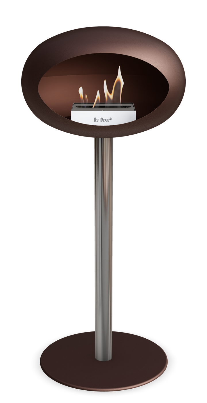 Le Feu GROUND STEEL HIGH Mokka Ø 60 mm – Rohr Edelstahl, Brenner Edelstahl, Bodenplatte Mokka