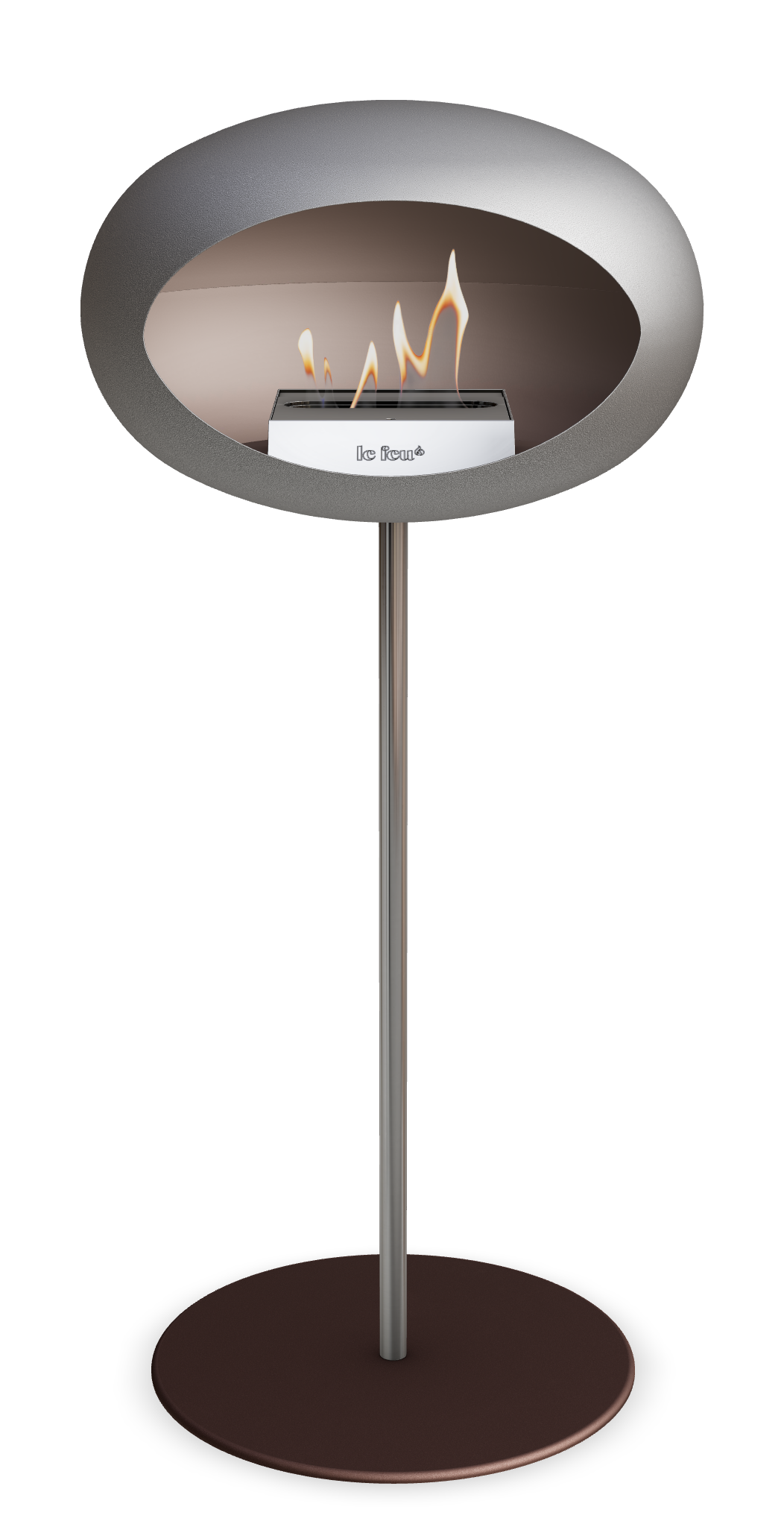 Le Feu GROUND STEEL HIGH Nickel Ø 25 mm – Rohr Edelstahl, Brenner Edelstahl, Bodenplatte Mokka