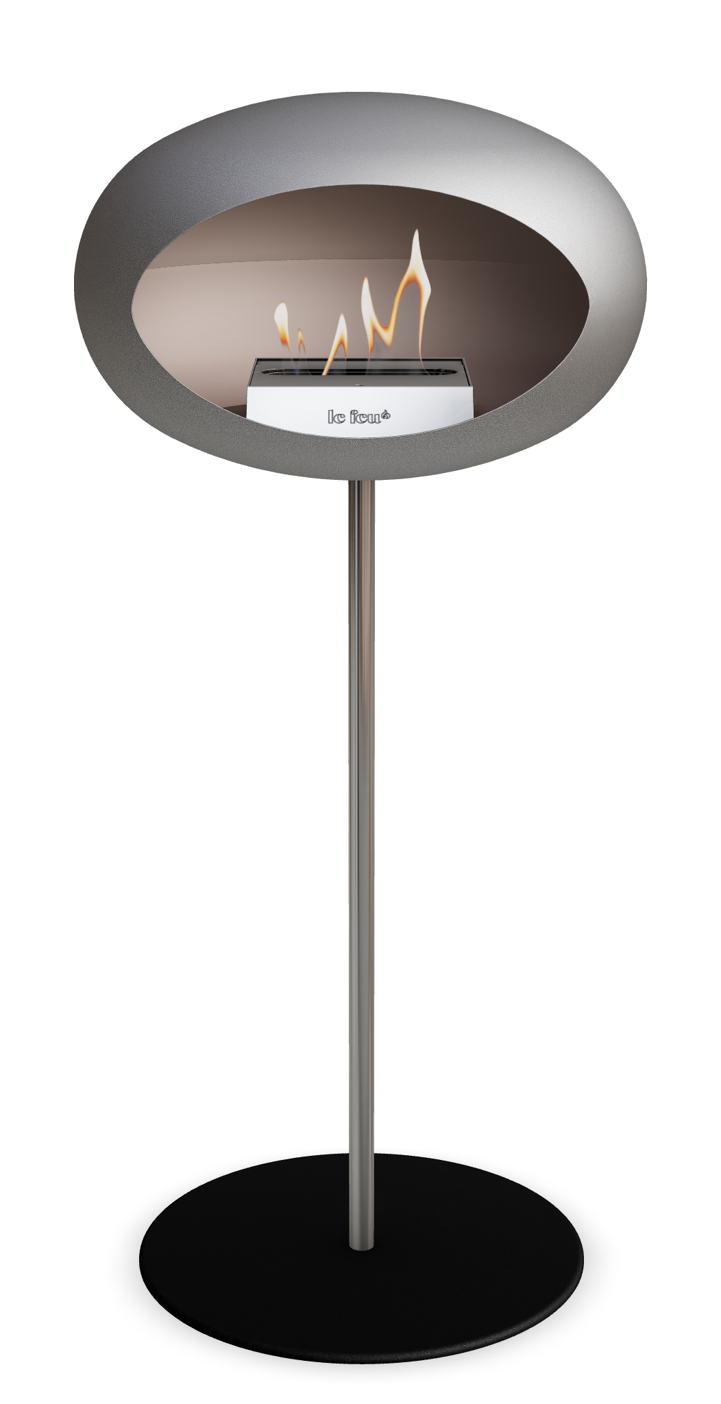 Le Feu GROUND STEEL HIGH Nickel Ø 25 mm – Rohr Edelstahl, Brenner Edelstahl, Bodenplatte Schwarz