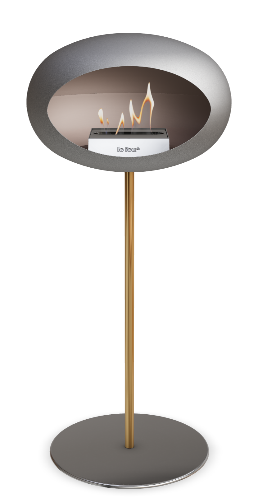 Le Feu GROUND STEEL HIGH Nickel Ø 25 mm – Rohr Roségold, Brenner Edelstahl, Bodenplatte Edelstahl