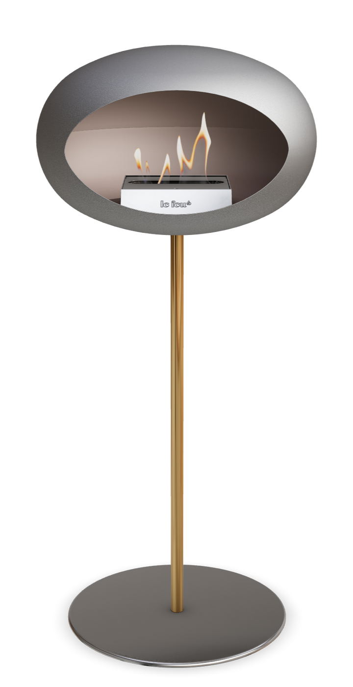 Le Feu GROUND STEEL HIGH Nickel Ø 25 mm – Rohr Roségold, Brenner Edelstahl, Bodenplatte Edelstahl