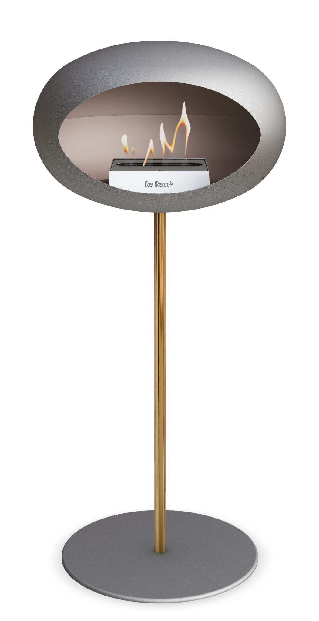 Le Feu GROUND STEEL HIGH Nickel Ø 25 mm – Rohr Roségold, Brenner Edelstahl, Bodenplatte Nickel
