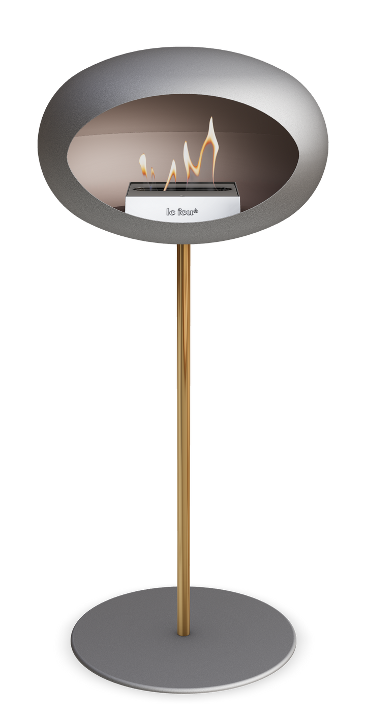 Le Feu GROUND STEEL HIGH Nickel Ø 25 mm – Rohr Roségold, Brenner Edelstahl, Bodenplatte Nickel