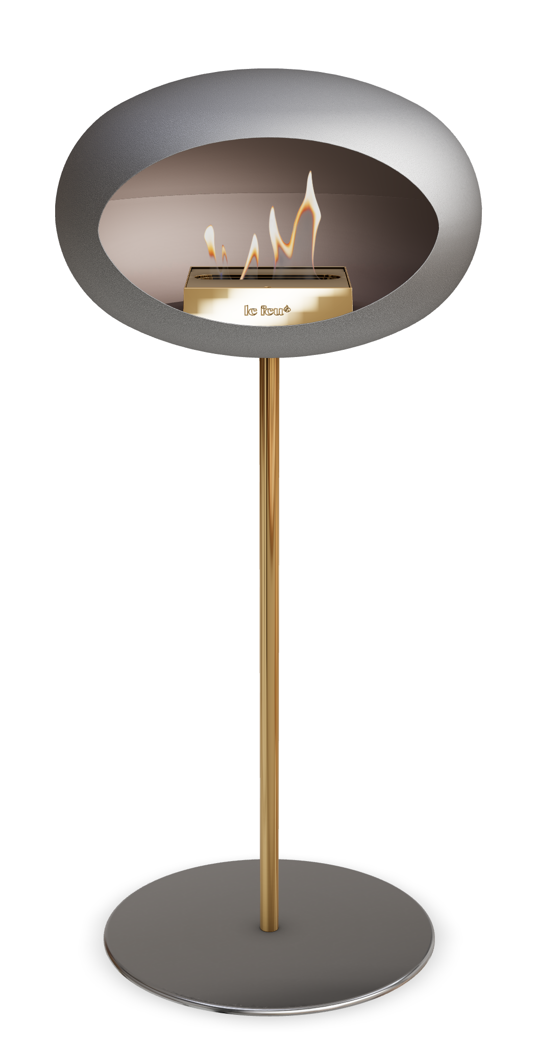 Le Feu GROUND STEEL HIGH Nickel Ø 25 mm – Rohr Roségold, Brenner Roségold, Bodenplatte Edelstahl