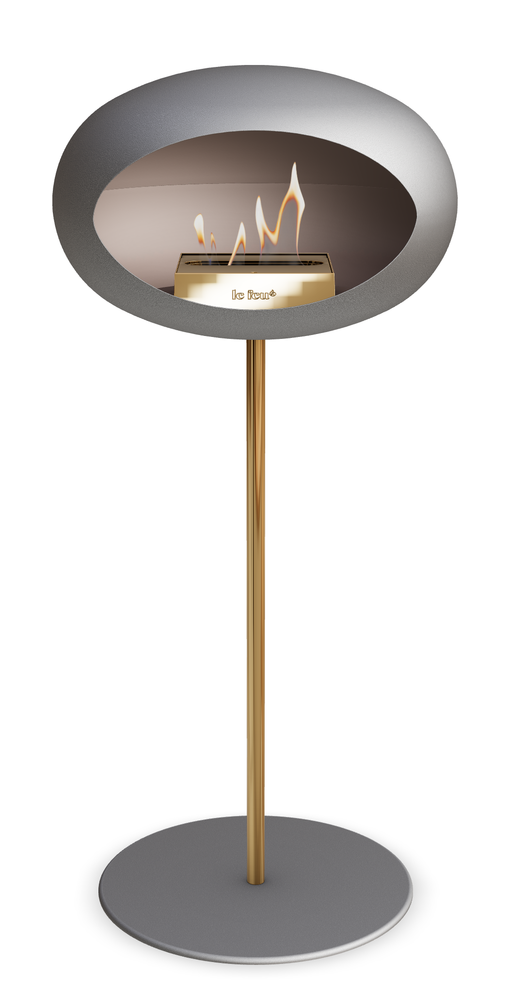 Le Feu GROUND STEEL HIGH Nickel Ø 25 mm – Rohr Roségold, Brenner Roségold, Bodenplatte Nickel