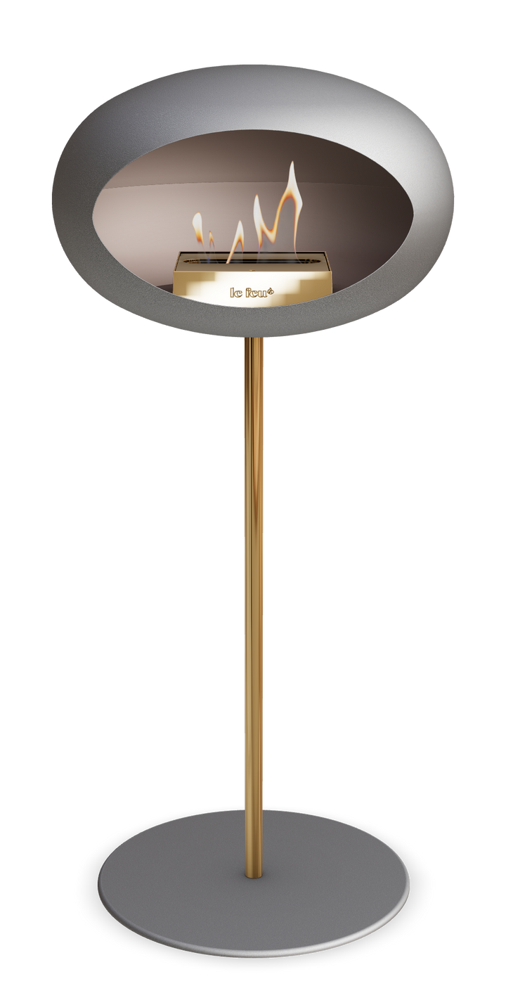 Le Feu GROUND STEEL HIGH Nickel Ø 25 mm – Rohr Roségold, Brenner Roségold, Bodenplatte Nickel