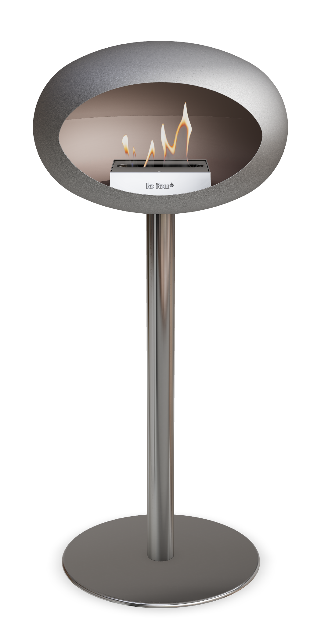 Le Feu GROUND STEEL HIGH Nickel Ø 60 mm – Rohr Edelstahl, Brenner Edelstahl, Bodenplatte Edelstahl