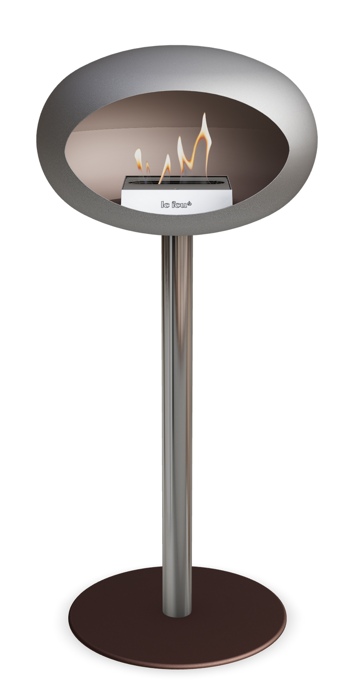 Le Feu GROUND STEEL HIGH Nickel Ø 60 mm – Rohr Edelstahl, Brenner Edelstahl, Bodenplatte Mokka