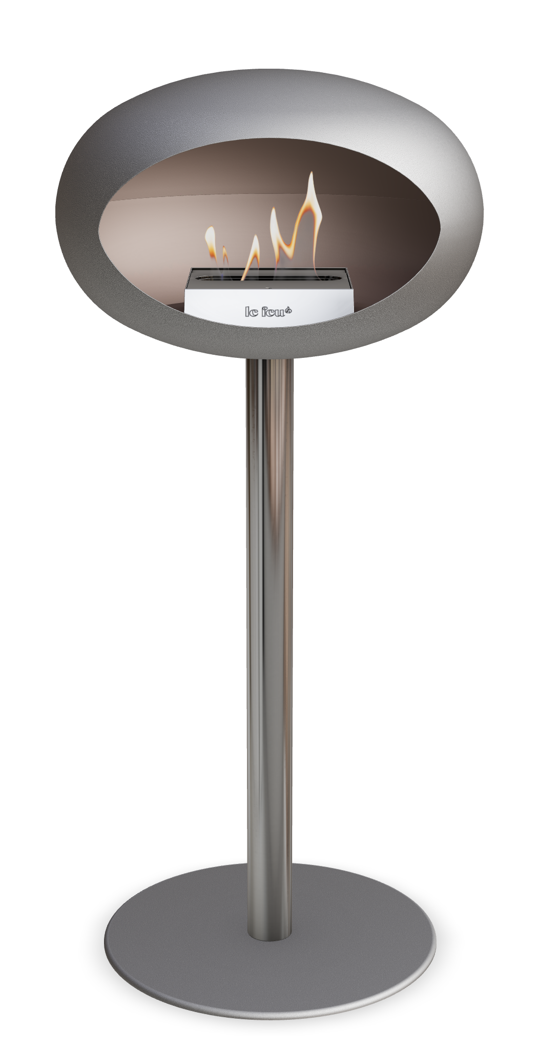 Le Feu GROUND STEEL HIGH Nickel Ø 60 mm – Rohr Edelstahl, Brenner Edelstahl, Bodenplatte Nickel