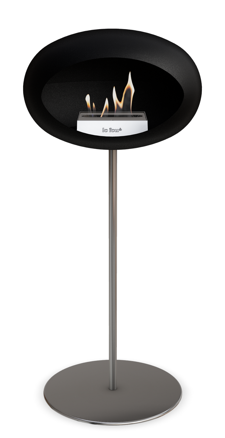 Le Feu GROUND STEEL HIGH Schwarz Ø 25 mm – Rohr Edelstahl, Brenner Edelstahl, Bodenplatte Edelstahl