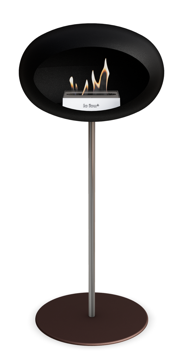 Le Feu GROUND STEEL HIGH Schwarz Ø 25 mm – Rohr Edelstahl, Brenner Edelstahl, Bodenplatte Mokka