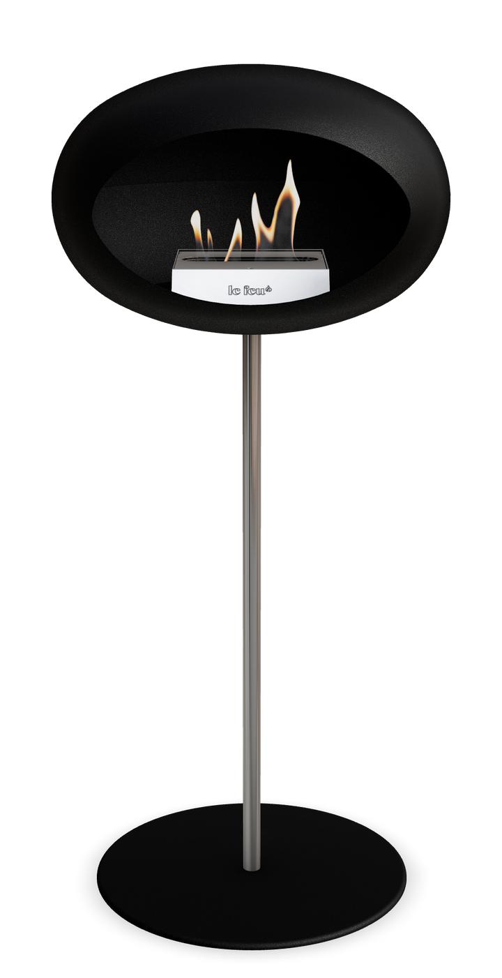 Le Feu GROUND STEEL HIGH Schwarz Ø 25 mm – Rohr Edelstahl, Brenner Edelstahl, Bodenplatte Schwarz