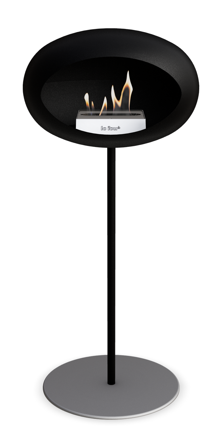 Le Feu GROUND STEEL HIGH Schwarz Ø 25 mm – Rohr Schwarz, Brenner Edelstahl, Bodenplatte Nickel