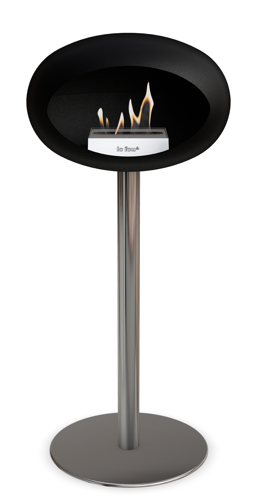 Le Feu GROUND STEEL HIGH Schwarz Ø 60 mm – Rohr Edelstahl, Brenner Edelstahl, Bodenplatte Edelstahl