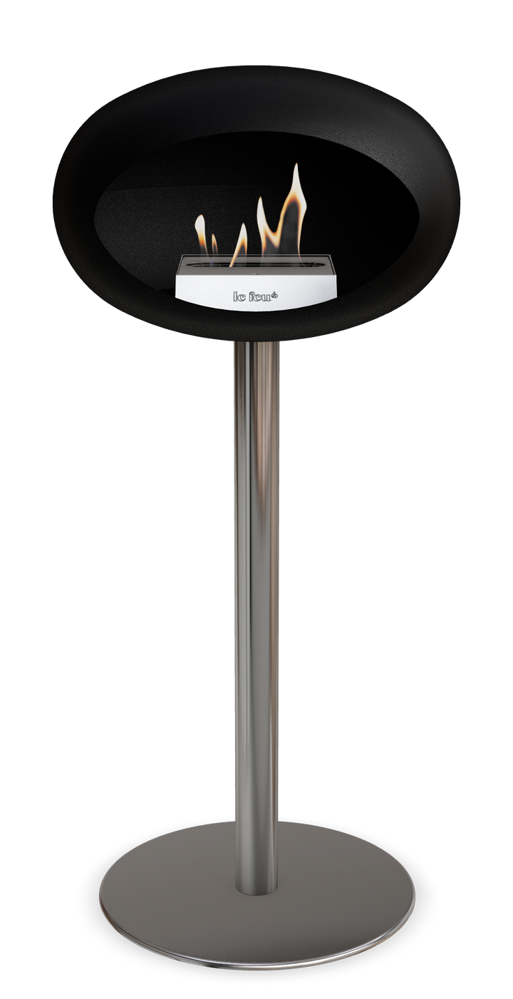 Le Feu GROUND STEEL HIGH Schwarz Ø 60 mm – Rohr Edelstahl, Brenner Edelstahl, Bodenplatte Edelstahl