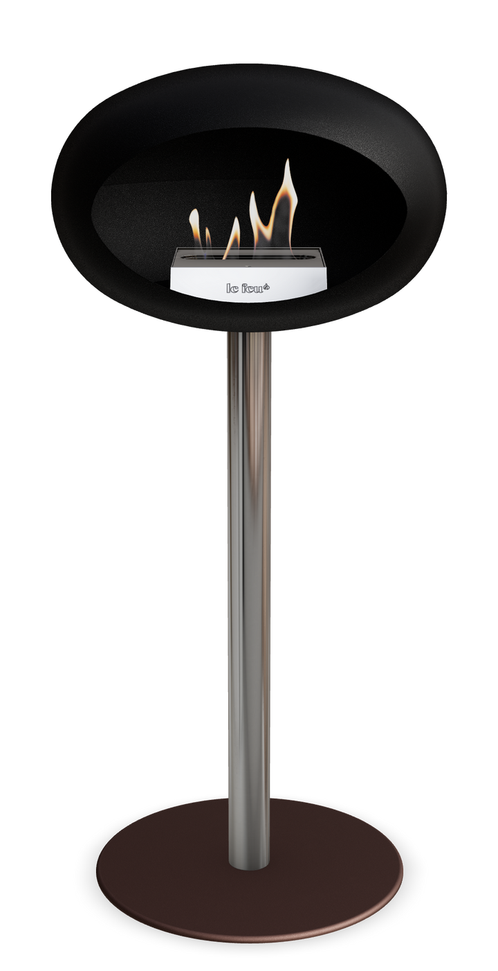 Le Feu GROUND STEEL HIGH Schwarz Ø 60 mm – Rohr Edelstahl, Brenner Edelstahl, Bodenplatte Mokka