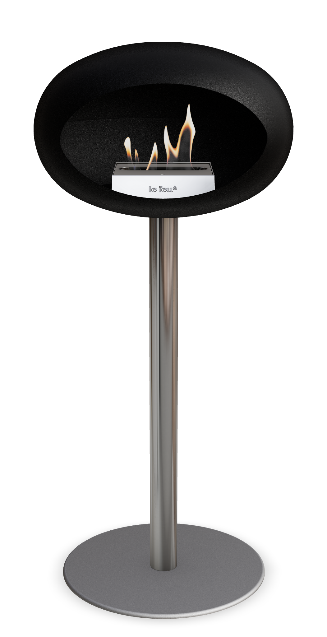Le Feu GROUND STEEL HIGH Schwarz Ø 60 mm – Rohr Edelstahl, Brenner Edelstahl, Bodenplatte Nickel