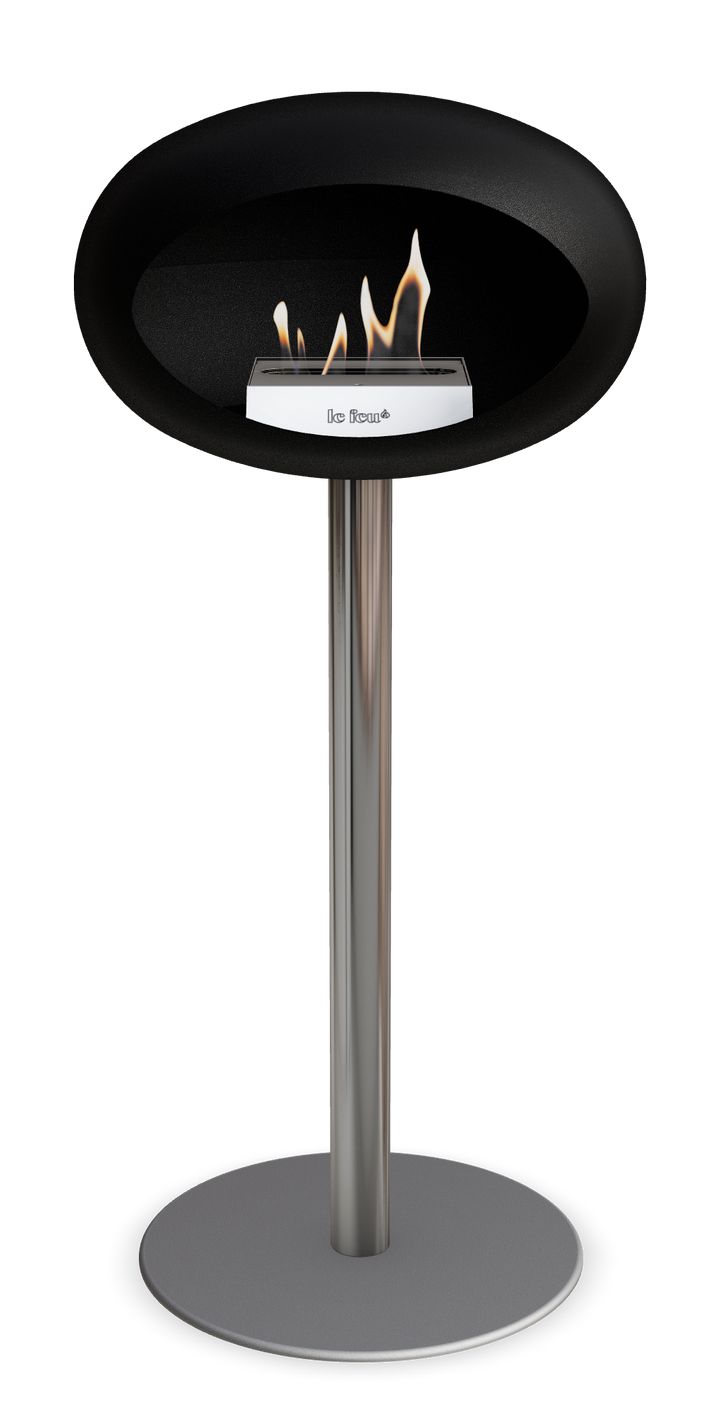 Le Feu GROUND STEEL HIGH Schwarz Ø 60 mm – Rohr Edelstahl, Brenner Edelstahl, Bodenplatte Nickel