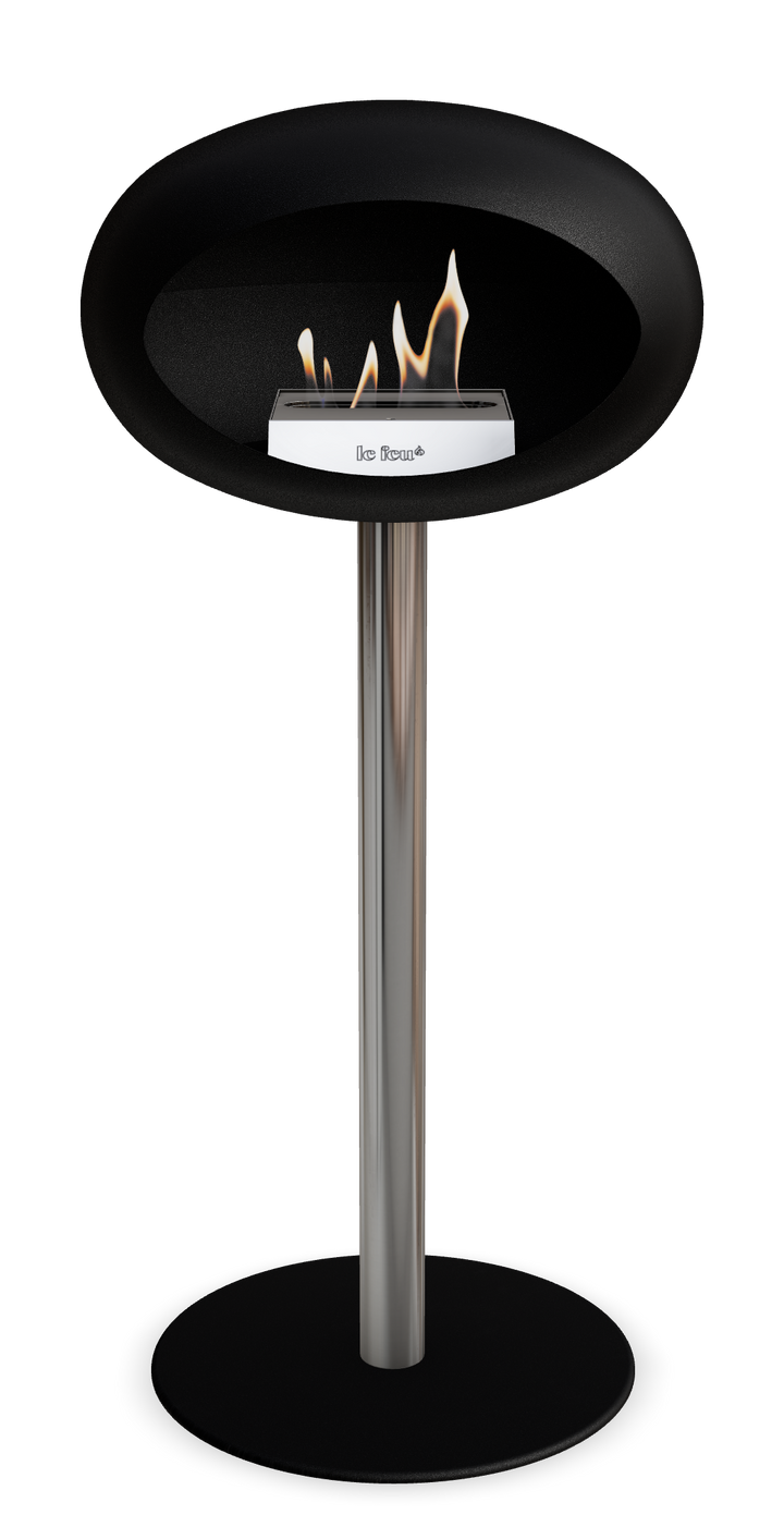 Le Feu GROUND STEEL HIGH Schwarz Ø 60 mm – Rohr Edelstahl, Brenner Edelstahl, Bodenplatte Schwarz