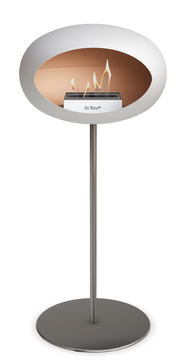 Le Feu GROUND STEEL HIGH Weiss Ø 25 mm – Rohr Edelstahl, Brenner Edelstahl, Bodenplatte Edelstahl