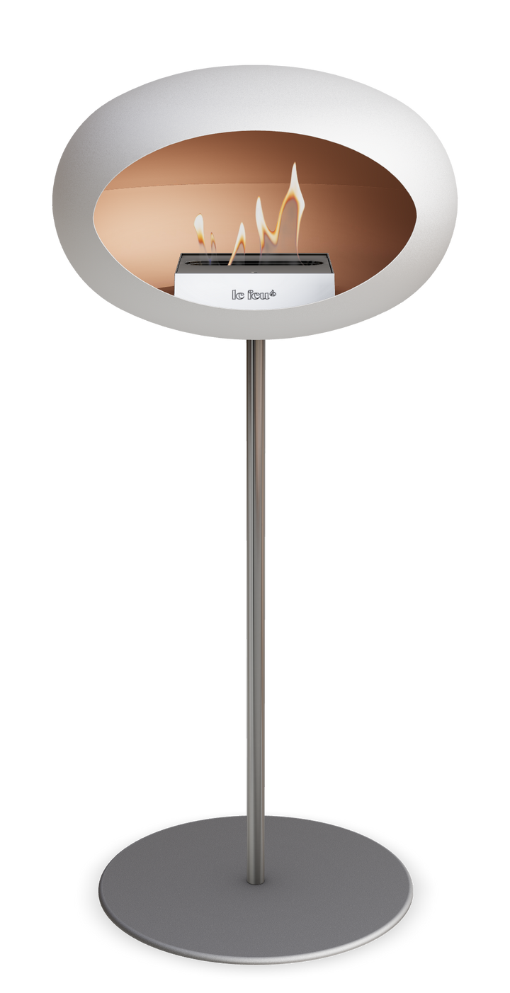 Le Feu GROUND STEEL HIGH Weiss Ø 25 mm – Rohr Edelstahl, Brenner Edelstahl, Bodenplatte Nickel