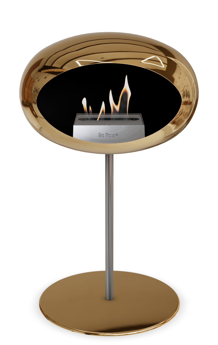 Le Feu GROUND STEEL LOW Chrom Roségold Ø 25 mm – Rohr Edelstahl, Brenner Edelstahl, Bodenplatte Roségold