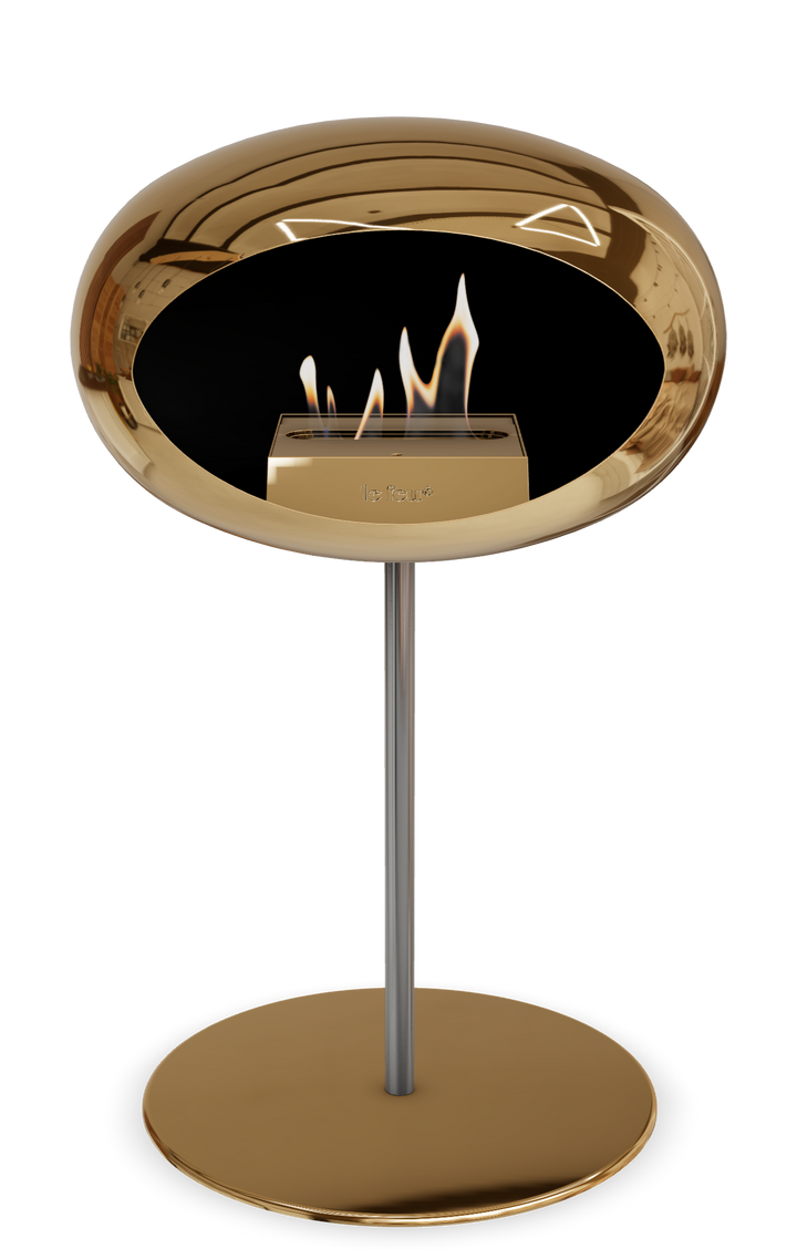 Le Feu GROUND STEEL LOW Chrom Roségold Ø 25 mm – Rohr Edelstahl, Brenner Roségold, Bodenplatte Roségold