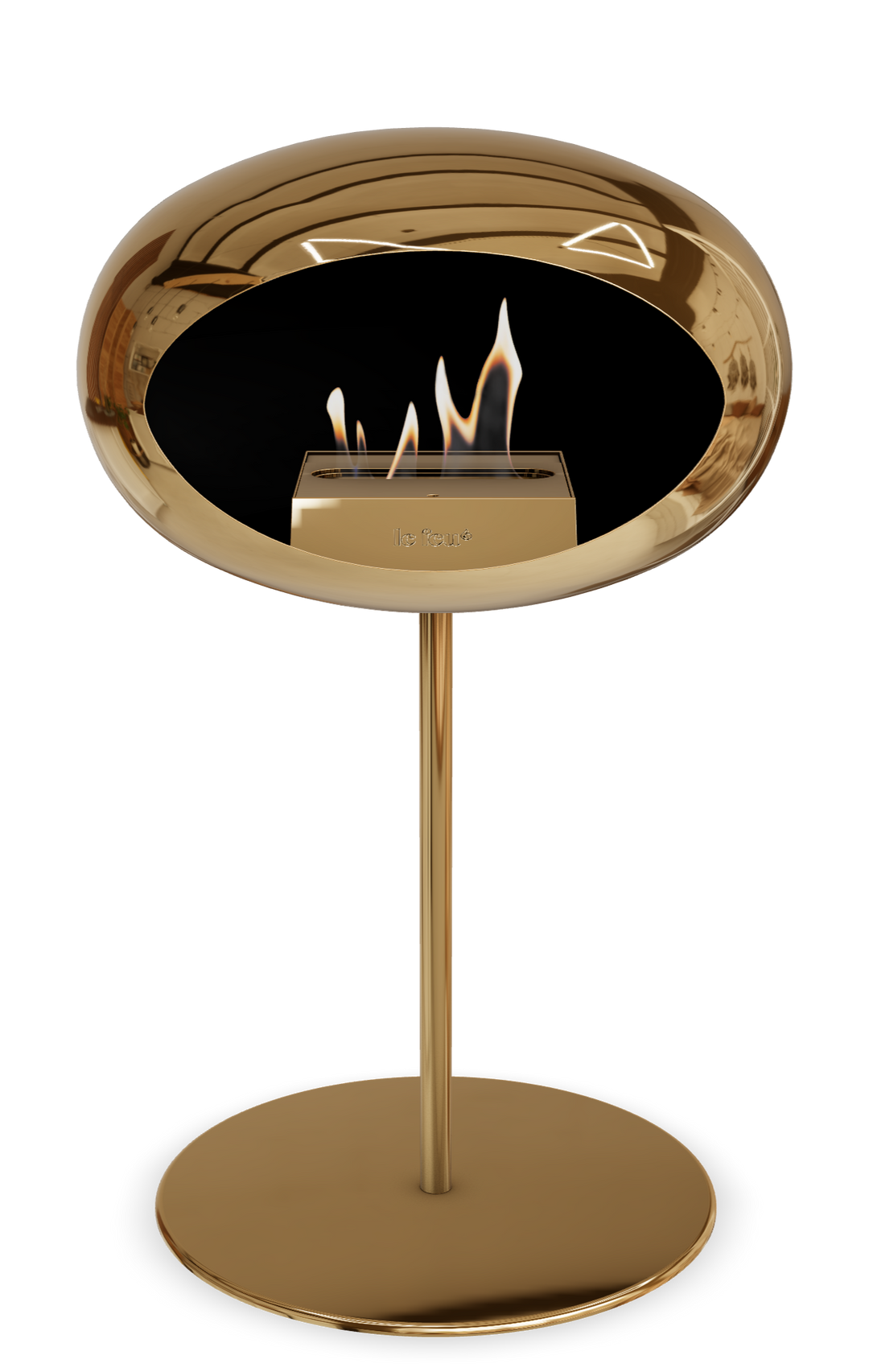 Le Feu GROUND STEEL LOW Chrom Roségold Ø 25 mm – Rohr Roségold, Brenner Roségold, Bodenplatte Roségold