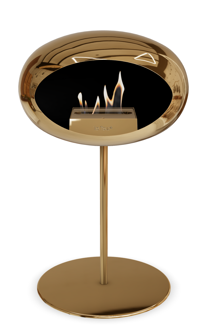 Le Feu GROUND STEEL LOW Chrom Roségold Ø 25 mm – Rohr Roségold, Brenner Roségold, Bodenplatte Roségold