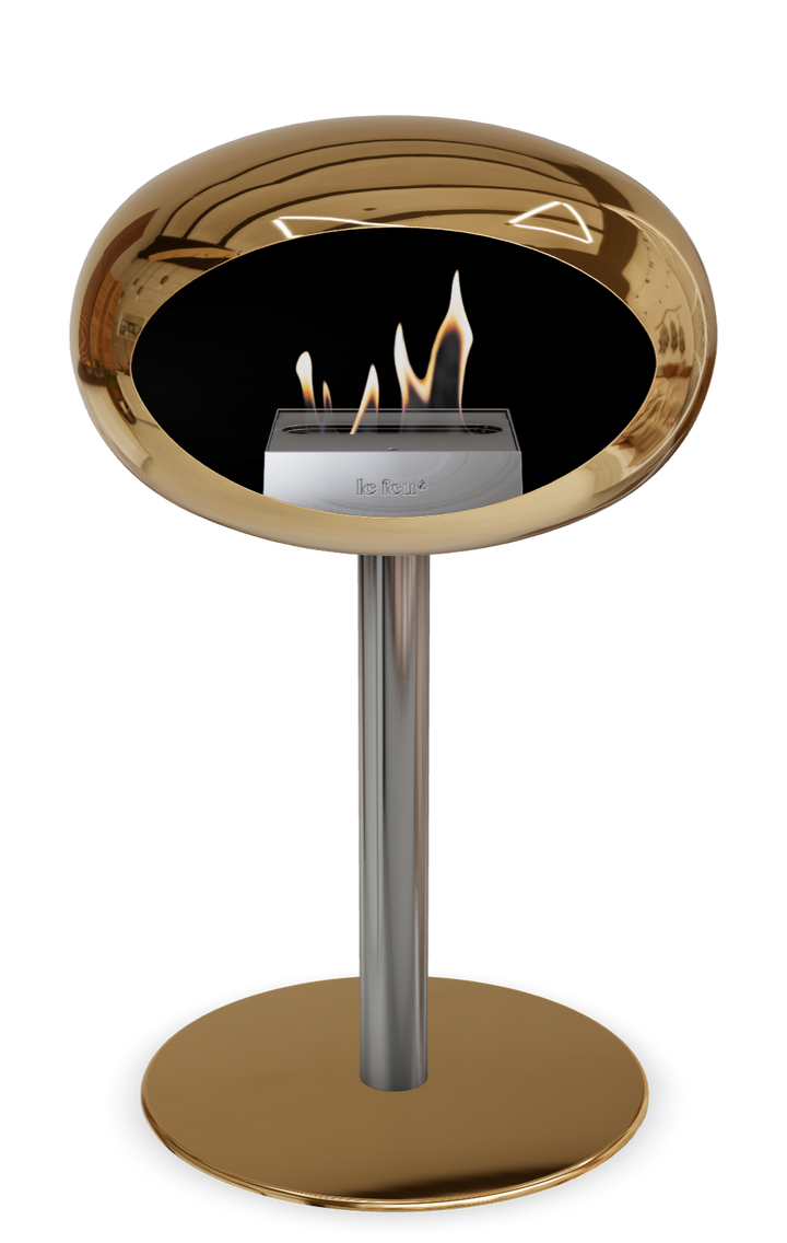 Le Feu GROUND STEEL LOW Chrom Roségold Ø 60 mm – Rohr Edelstahl, Brenner Edelstahl, Bodenplatte Roségold