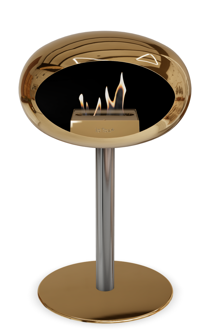 Le Feu GROUND STEEL LOW Chrom Roségold Ø 60 mm – Rohr Edelstahl, Brenner Roségold, Bodenplatte Roségold