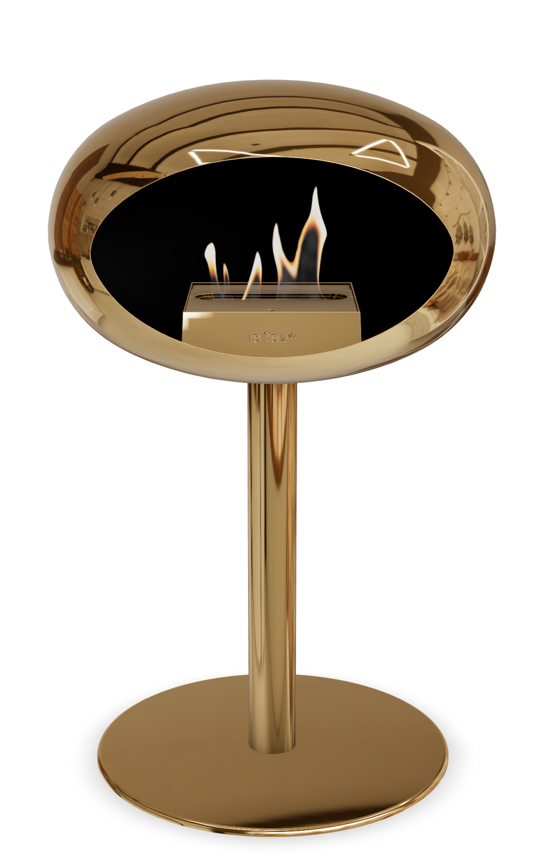 Le Feu GROUND STEEL LOW Chrom Roségold Ø 60 mm – Rohr Roségold, Brenner Roségold, Bodenplatte Roségold