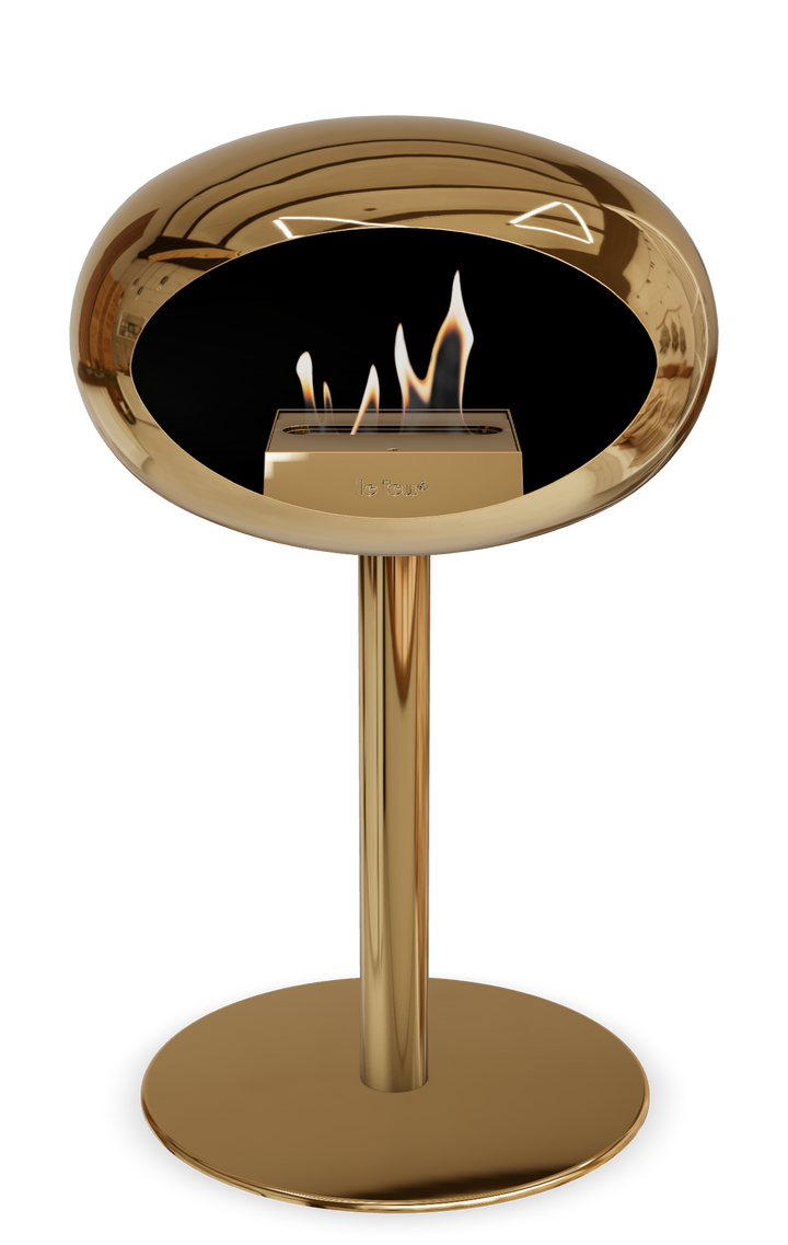 Le Feu GROUND STEEL LOW Chrom Roségold Ø 60 mm – Rohr Roségold, Brenner Roségold, Bodenplatte Roségold