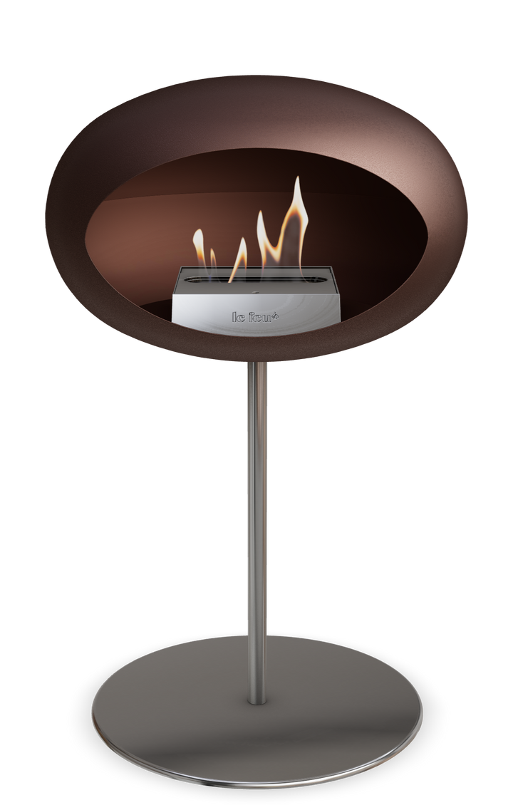 Le Feu GROUND STEEL LOW Mokka Ø 25 mm – Rohr Edelstahl, Brenner Edelstahl, Bodenplatte Edelstahl