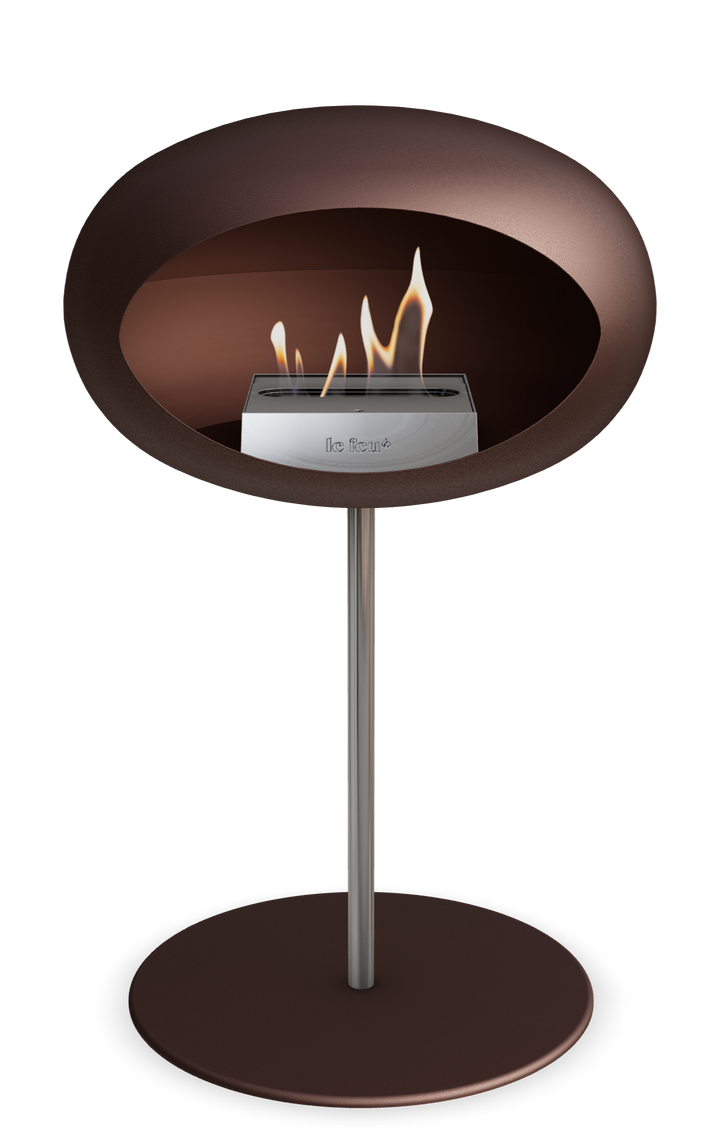 Le Feu GROUND STEEL LOW Mokka Ø 25 mm – Rohr Edelstahl, Brenner Edelstahl, Bodenplatte Mokka