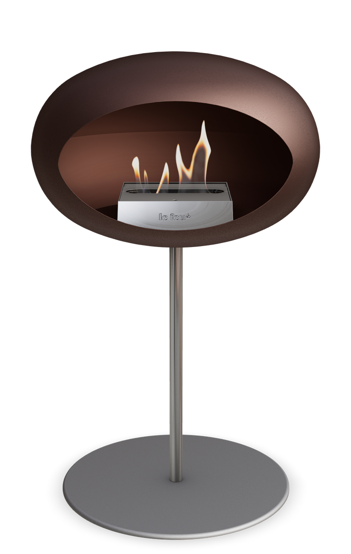 Le Feu GROUND STEEL LOW Mokka Ø 25 mm – Rohr Edelstahl, Brenner Edelstahl, Bodenplatte Nickel