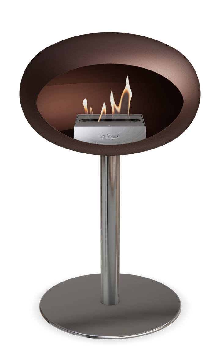 Le Feu GROUND STEEL LOW Mokka Ø 60 mm – Rohr Edelstahl, Brenner Edelstahl, Bodenplatte Edelstahl