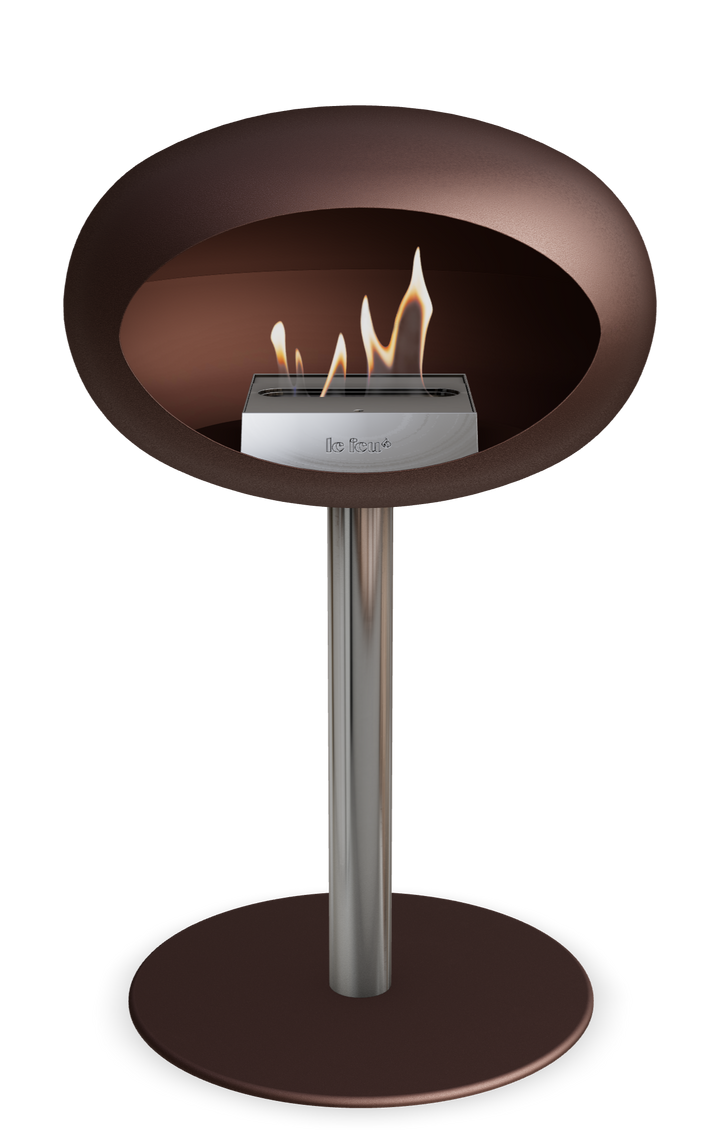 Le Feu GROUND STEEL LOW Mokka Ø 60 mm – Rohr Edelstahl, Brenner Edelstahl, Bodenplatte Mokka