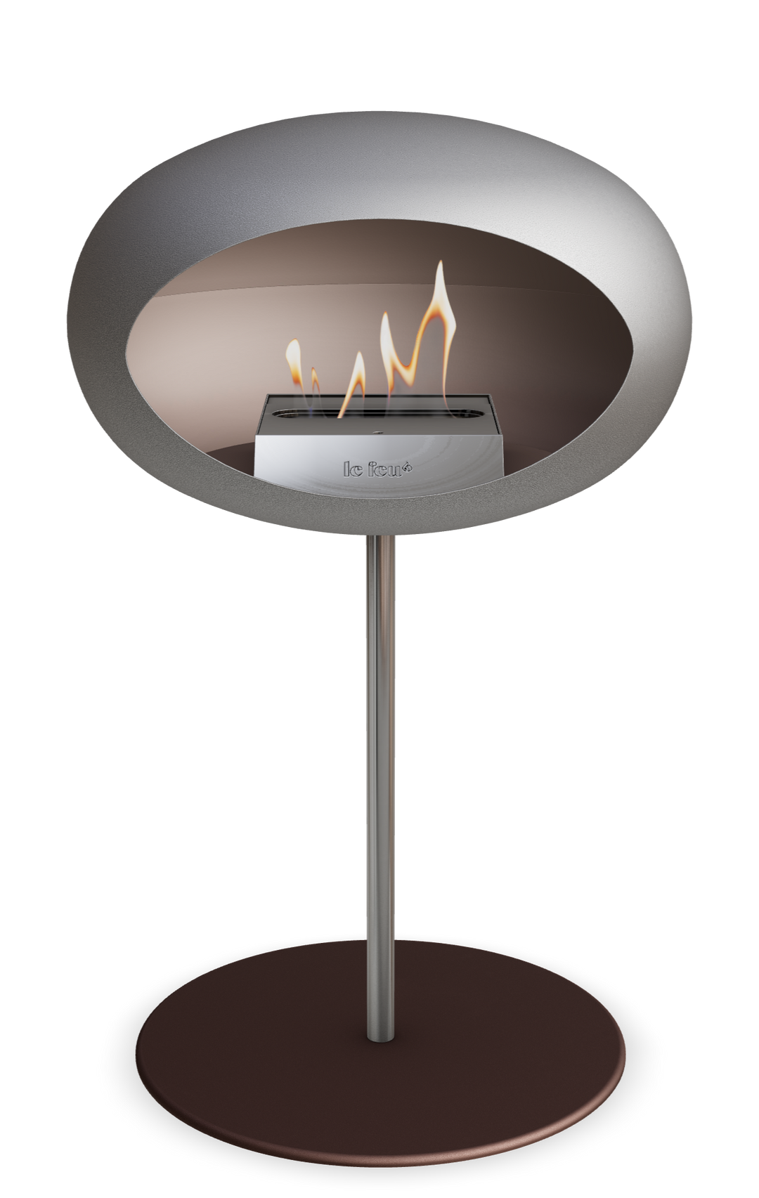 Le Feu GROUND STEEL LOW Nickel Ø 25 mm – Rohr Edelstahl, Brenner Edelstahl, Bodenplatte Mokka