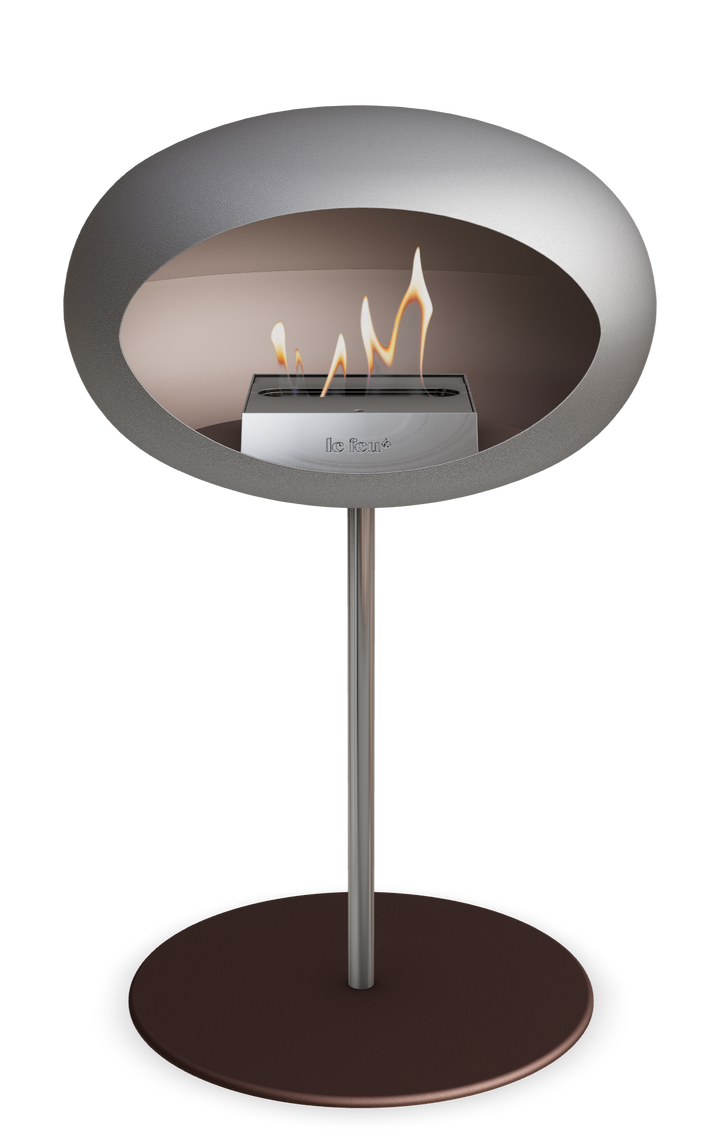 Le Feu GROUND STEEL LOW Nickel Ø 25 mm – Rohr Edelstahl, Brenner Edelstahl, Bodenplatte Mokka