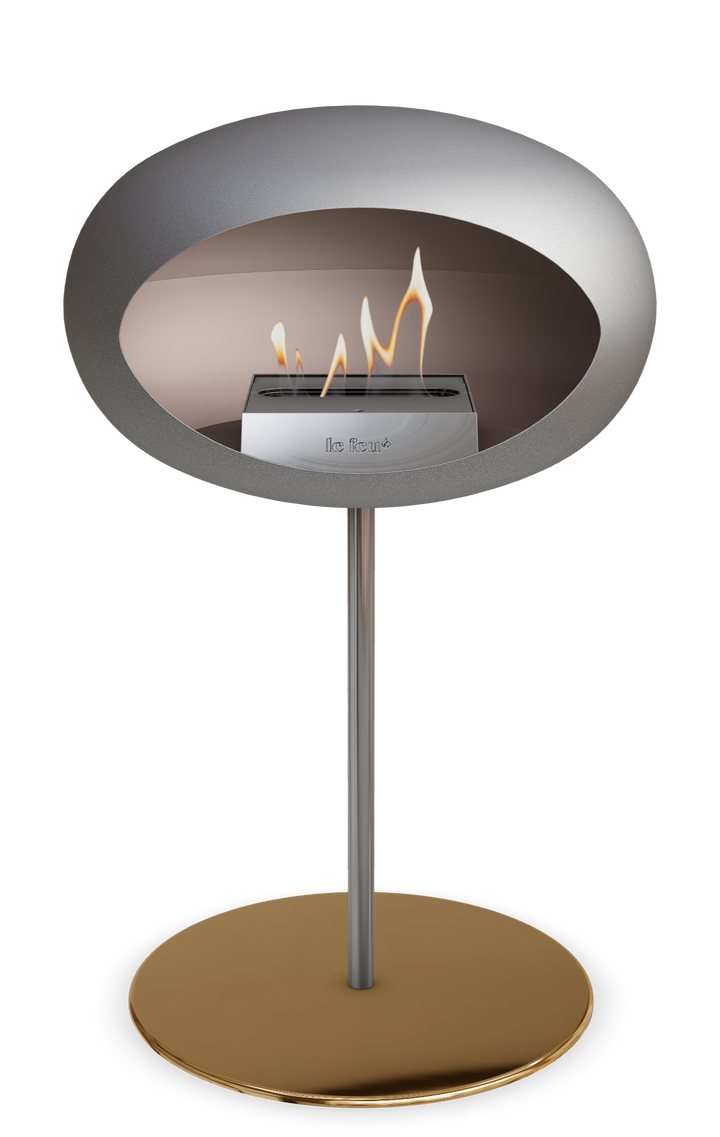 Le Feu GROUND STEEL LOW Nickel Ø 25 mm – Rohr Edelstahl, Brenner Edelstahl, Bodenplatte Roségold
